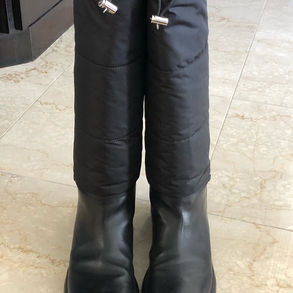 Prada Leather & Nylon Boots Blk SZ 9 1/2 - Picture 2 of 13